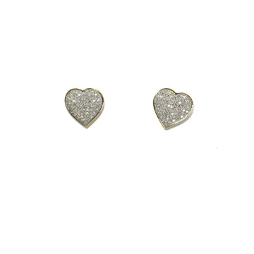 10K Micro Diamond Heart Earrings