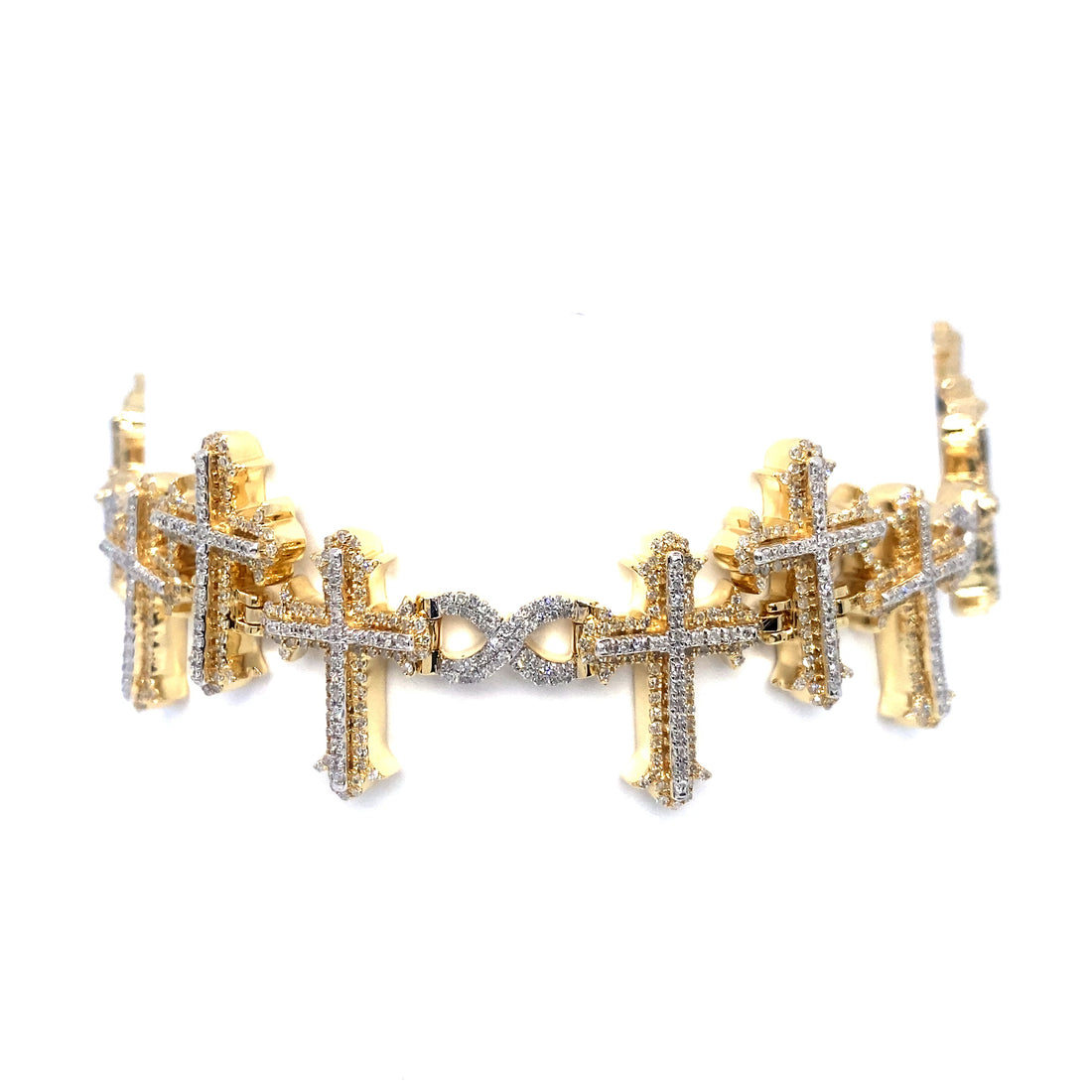 10K Saint’s Trinity Cross Infinity Bracelet