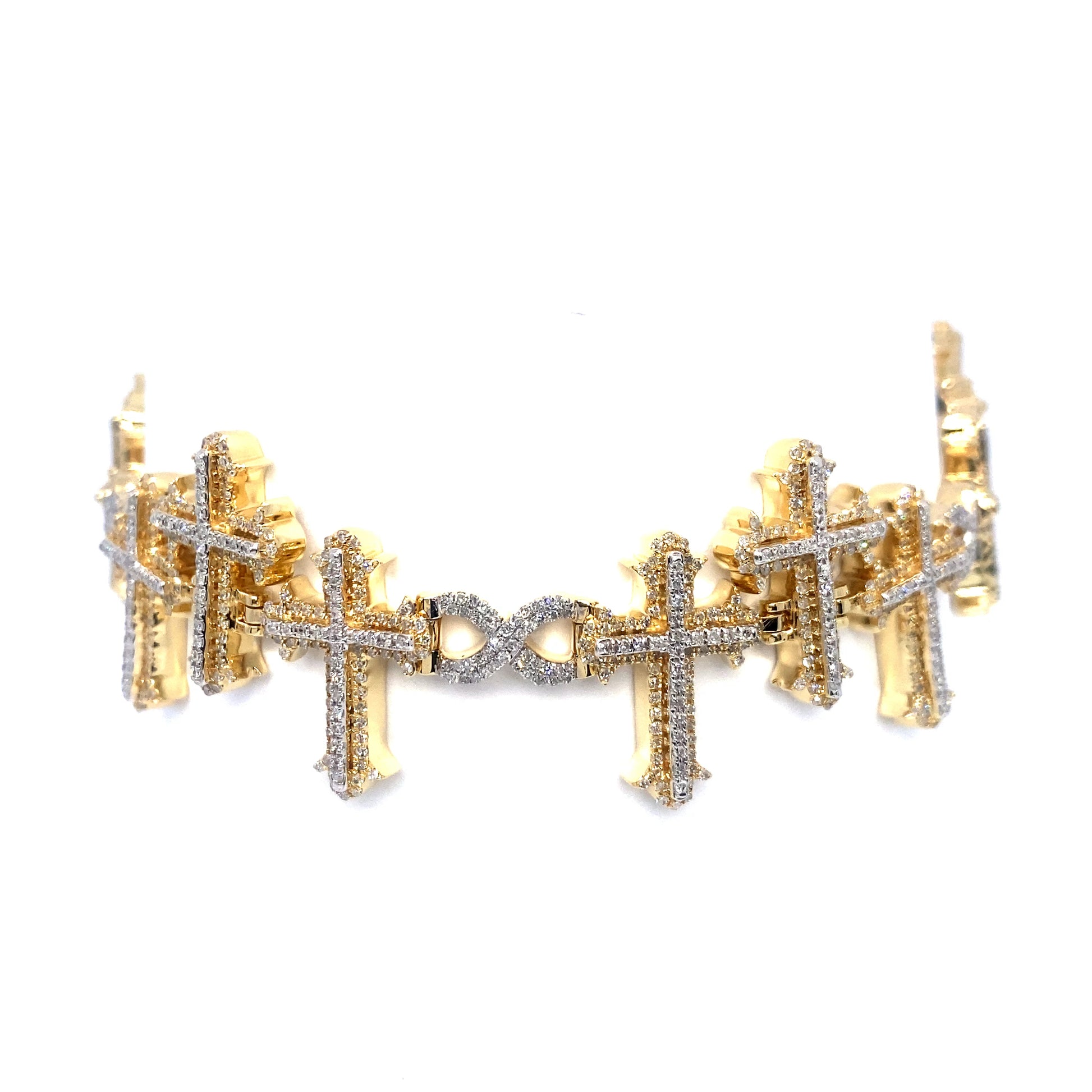 10K Saint’s Trinity Cross Infinity Bracelet