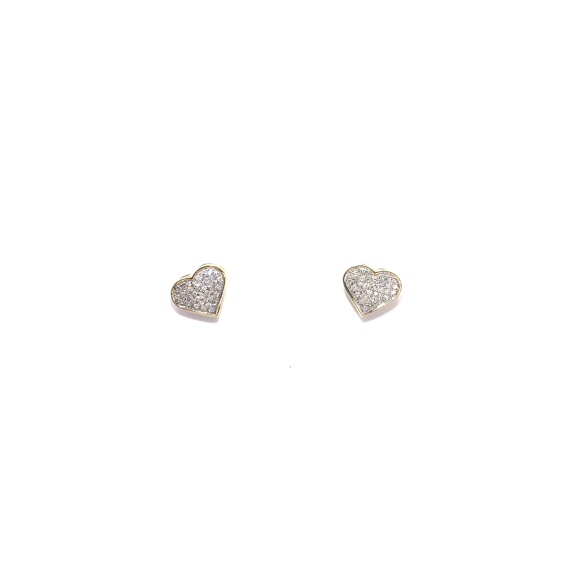 10K Small Micro Diamond Heart Earring