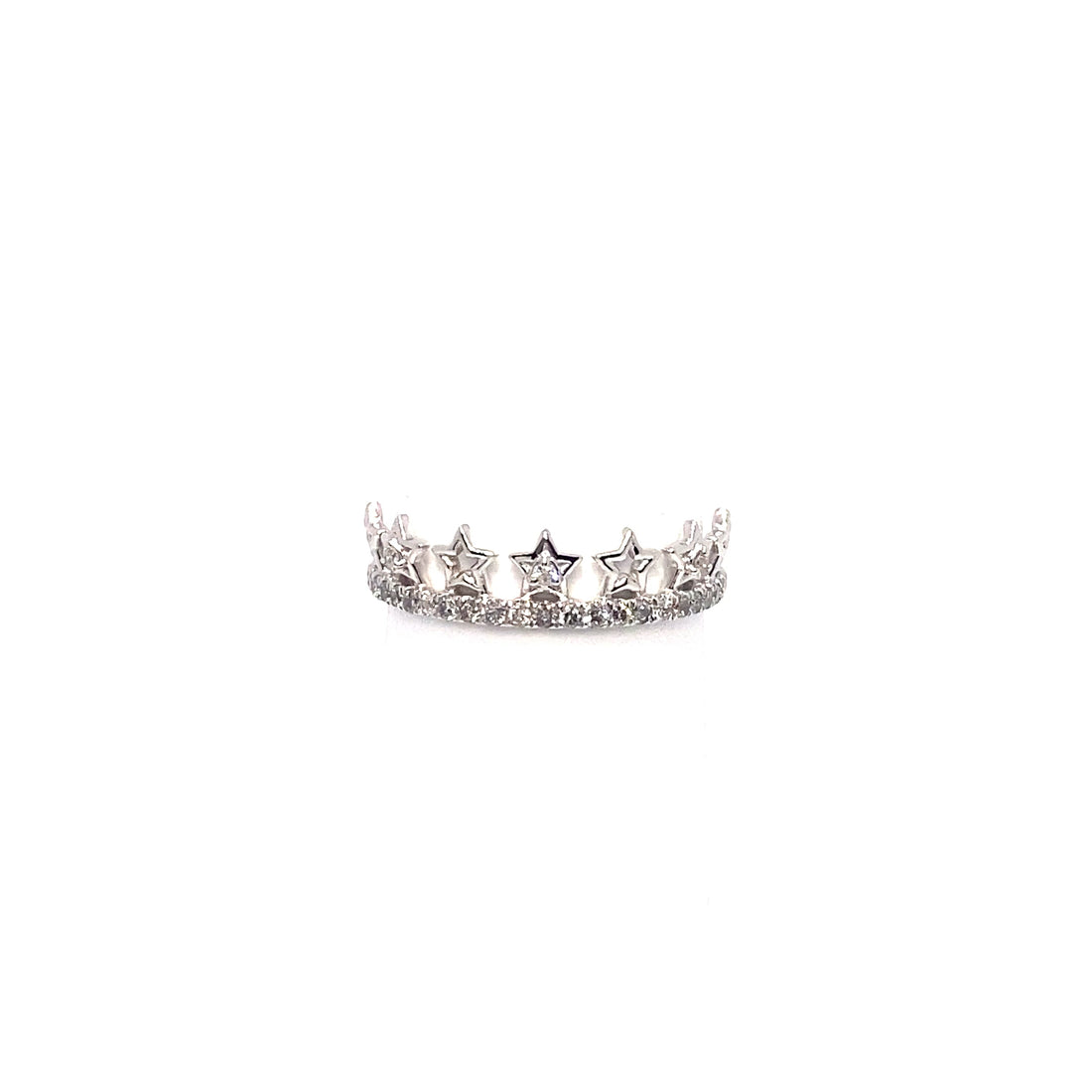 10K Star Crown Diamond Ring