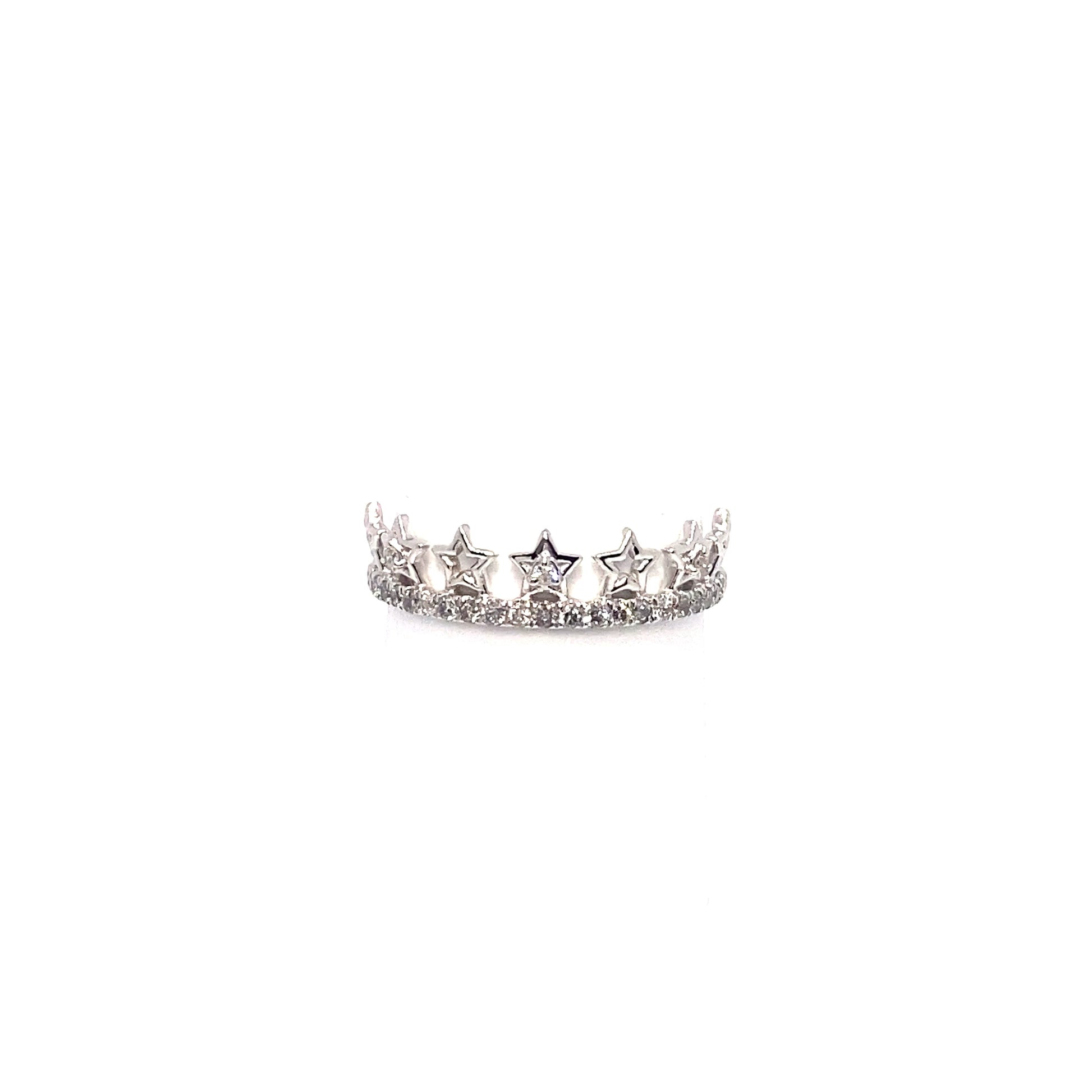10K Star Crown Diamond Ring
