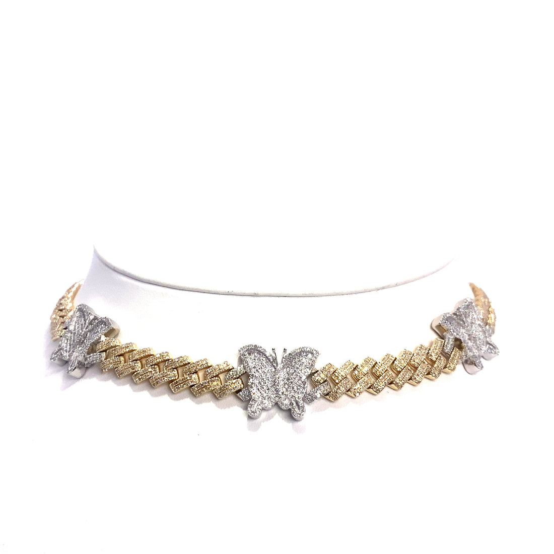 10K Women’s Butterfly Charm Cuban Necklace (20 Inches)