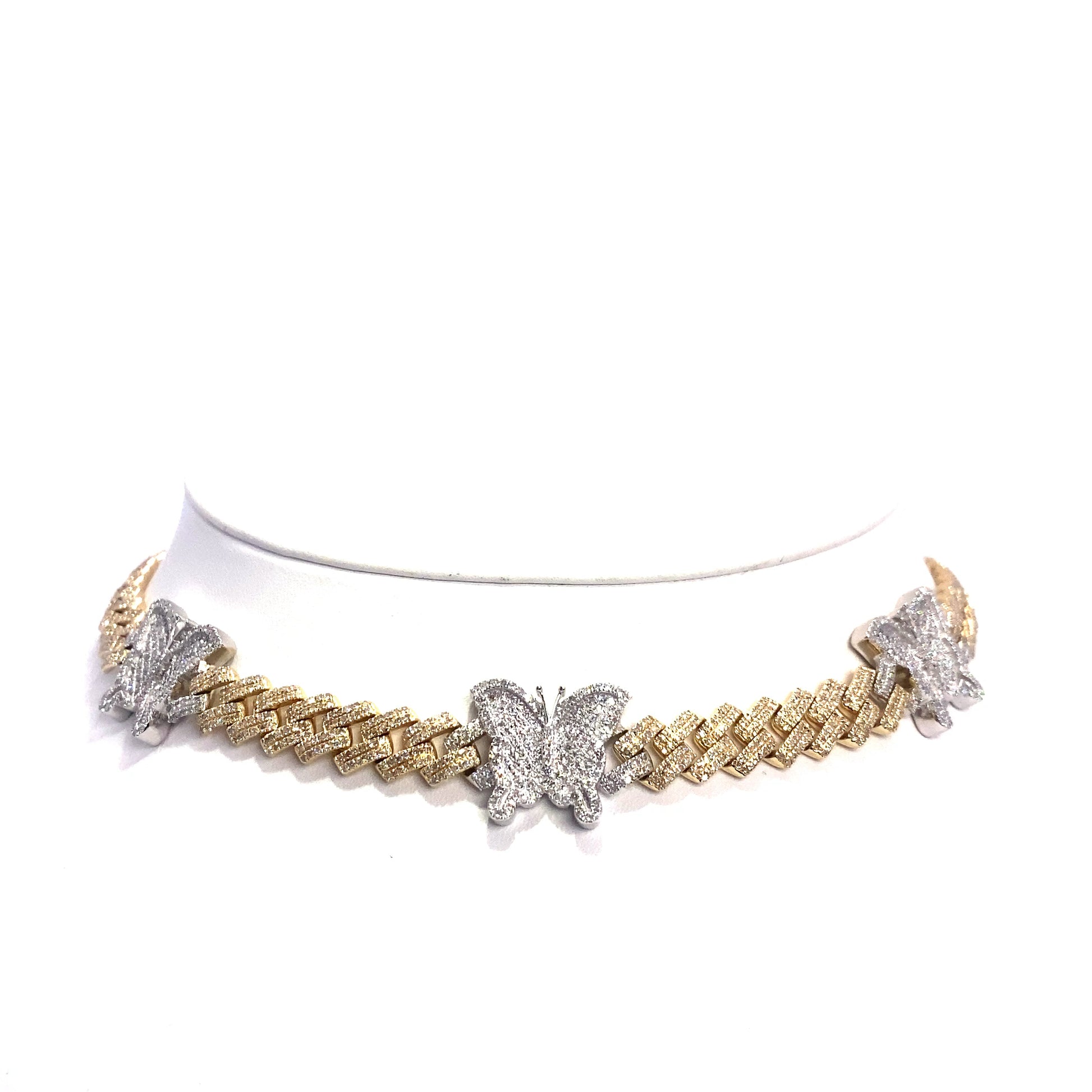 10K Women’s Butterfly Charm Cuban Necklace (20 Inches)