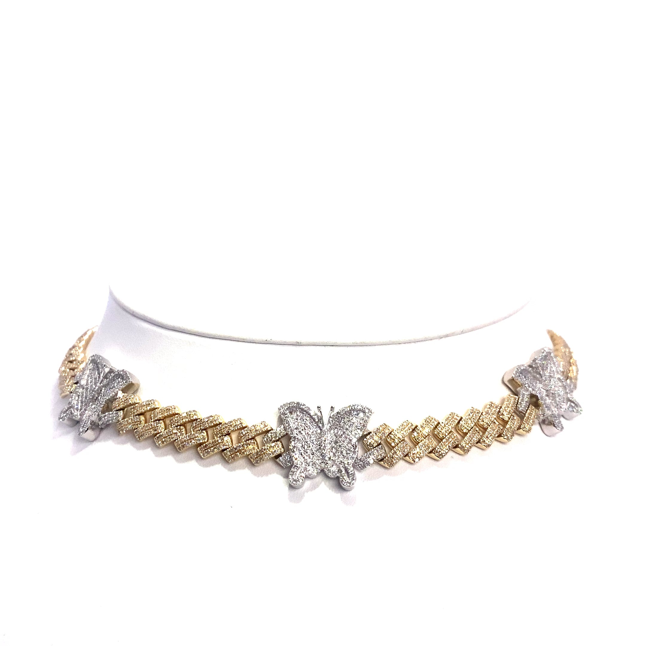 10K Women’s Butterfly Charm Cuban Necklace (20 Inches)