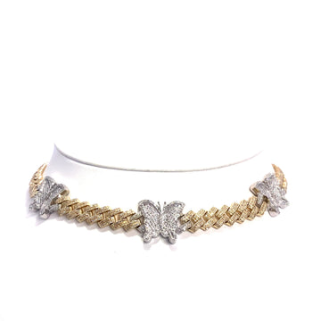 10K Women’s Butterfly Charm Cuban Necklace (20 Inches)
