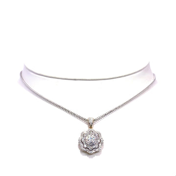10k Diamond Cluster Flower Pendant
