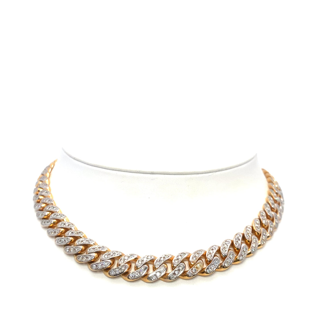14K 132.8gr 2 Tone Diamond Cuban Chain (25.5 in)