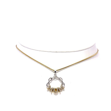 14K 2-Tone Diamond “MOM” Pendant