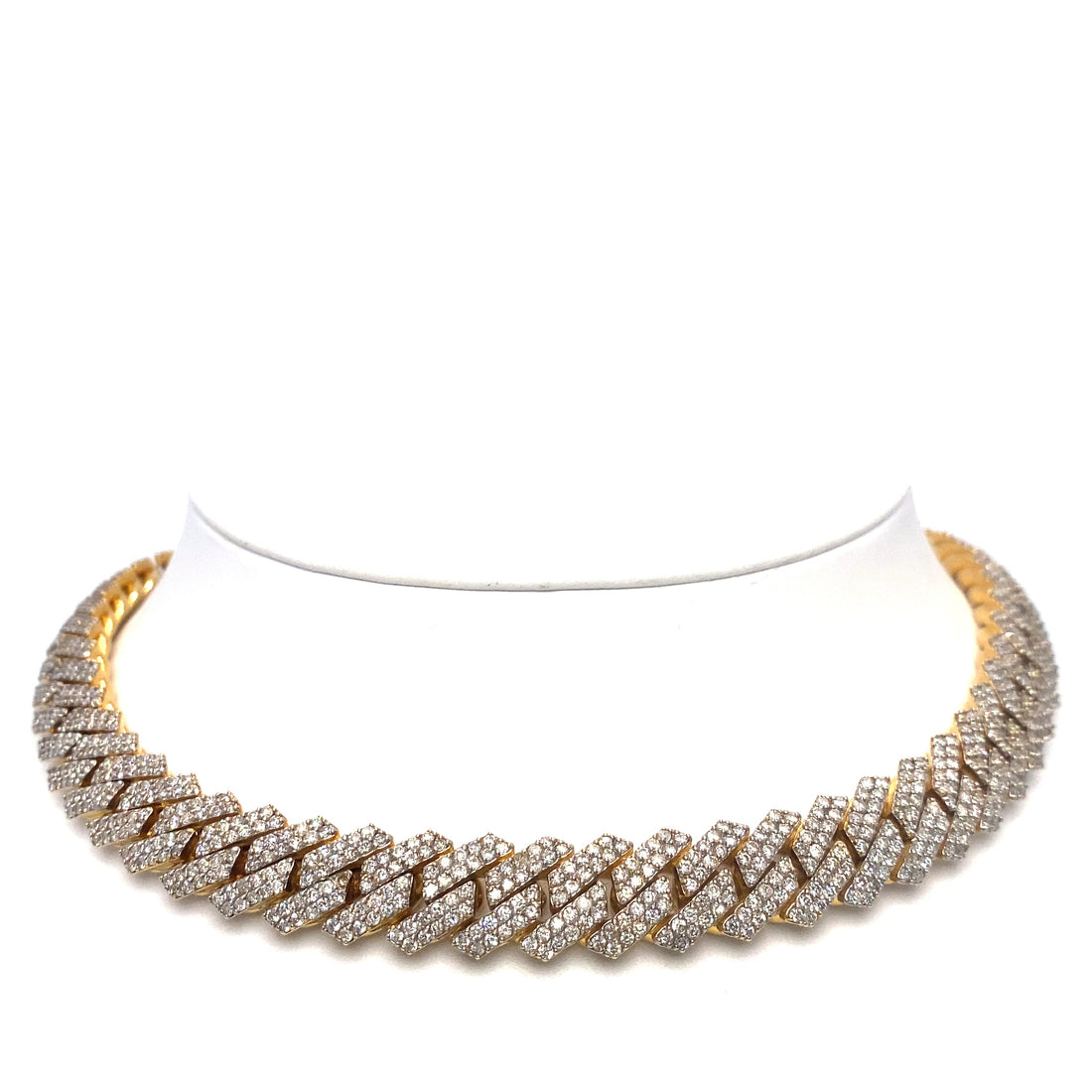 14K 241.9gr Diamond Yellow Gold Cuban Chain