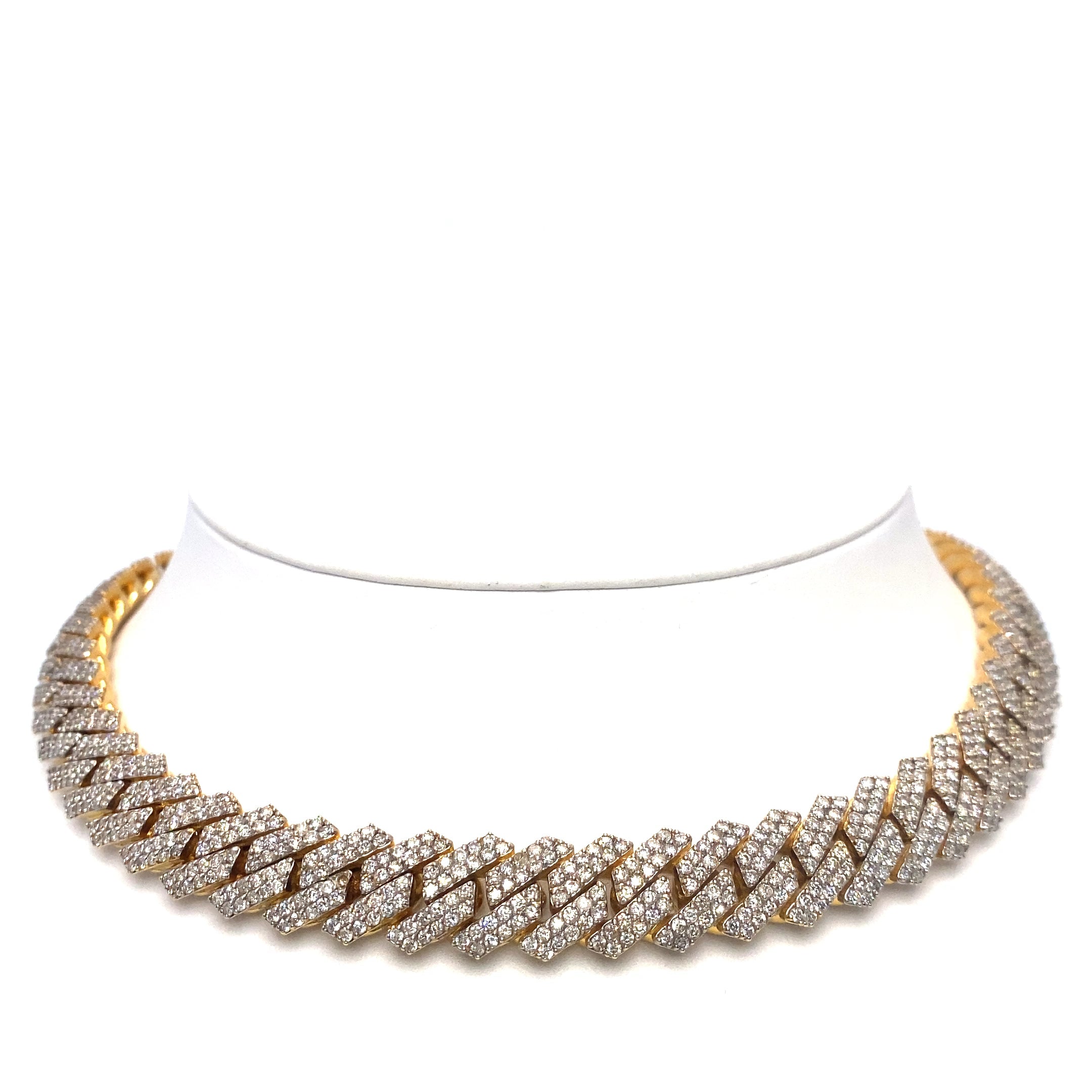 14K 241.9gr Diamond Yellow Gold Cuban Chain