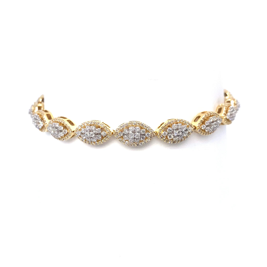14K Elliptical Diamond Bracelet