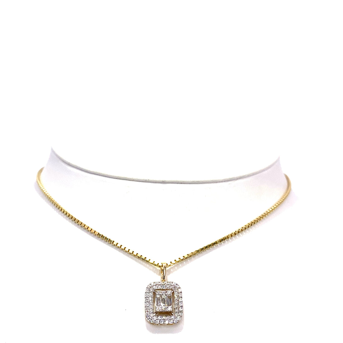 14K Hybrid Baguette & Round Diamond 2-Tone Pendant