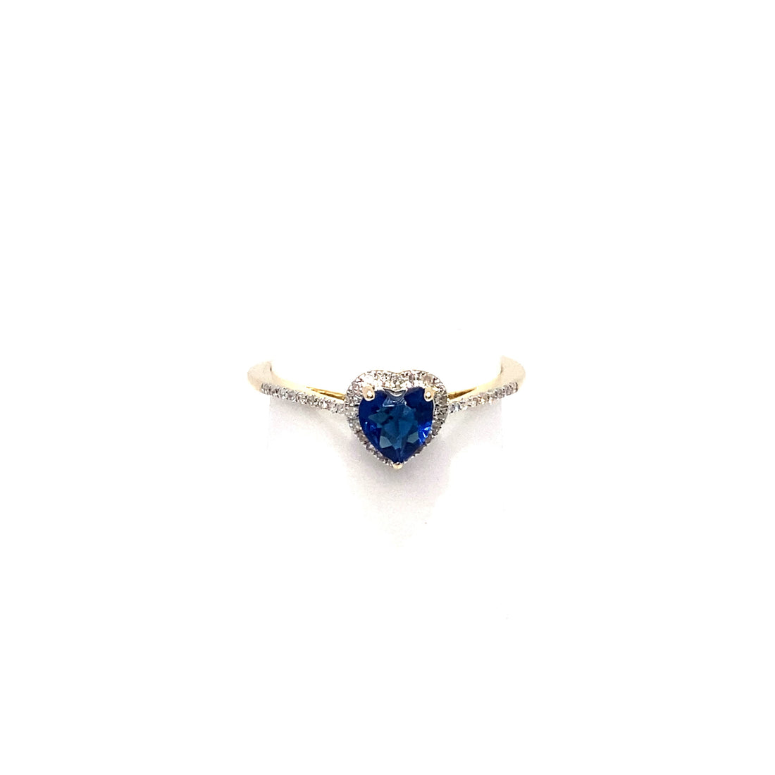 14K Sapphire Blue Diamond Ring