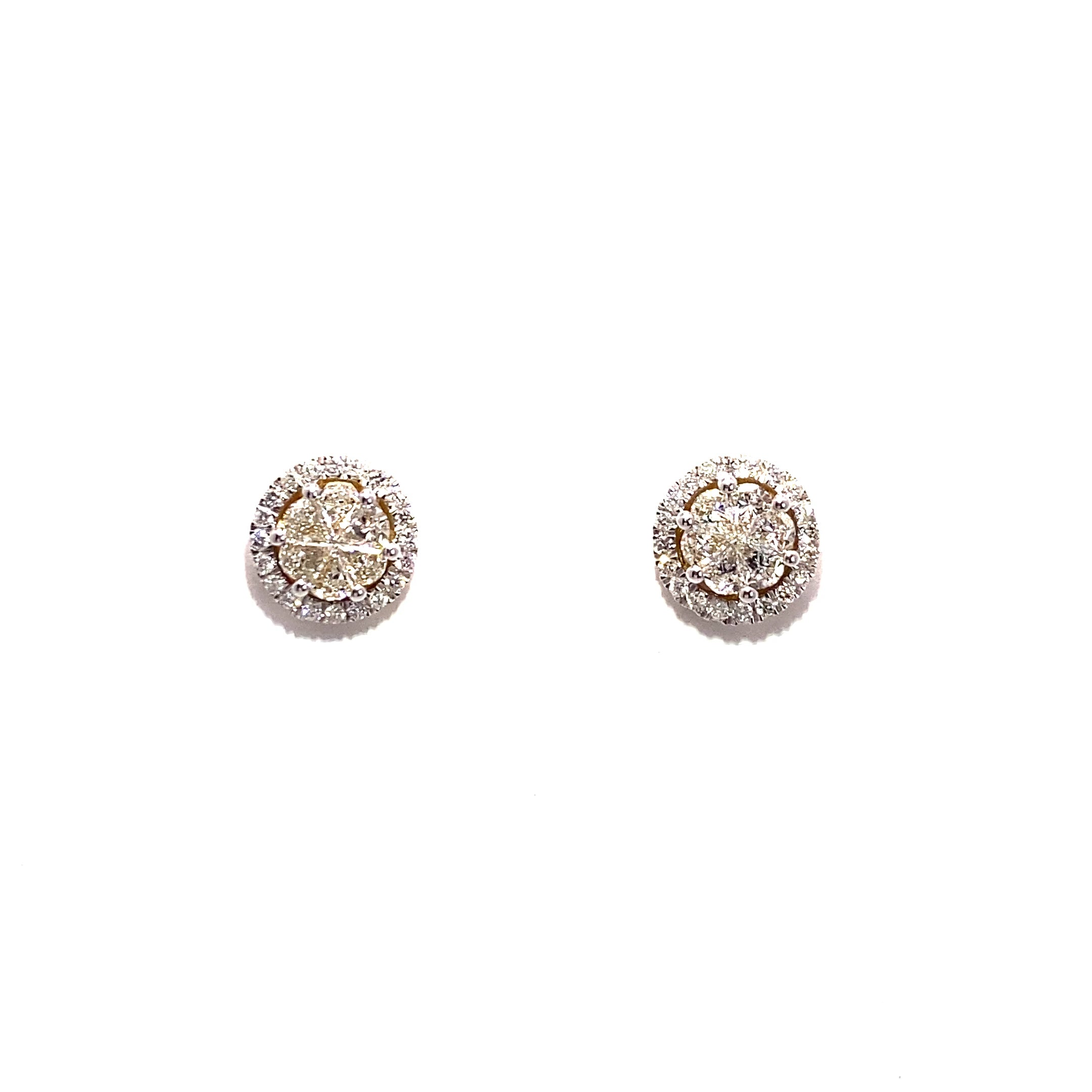 14K Trillion Cut Diamond Earring