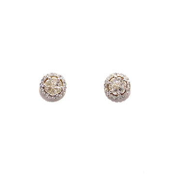 14K Trillion Cut Diamond Earring