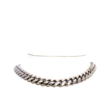 22 Inch 10 mm Miami Curb Link Chain (Silver/Rhodium)