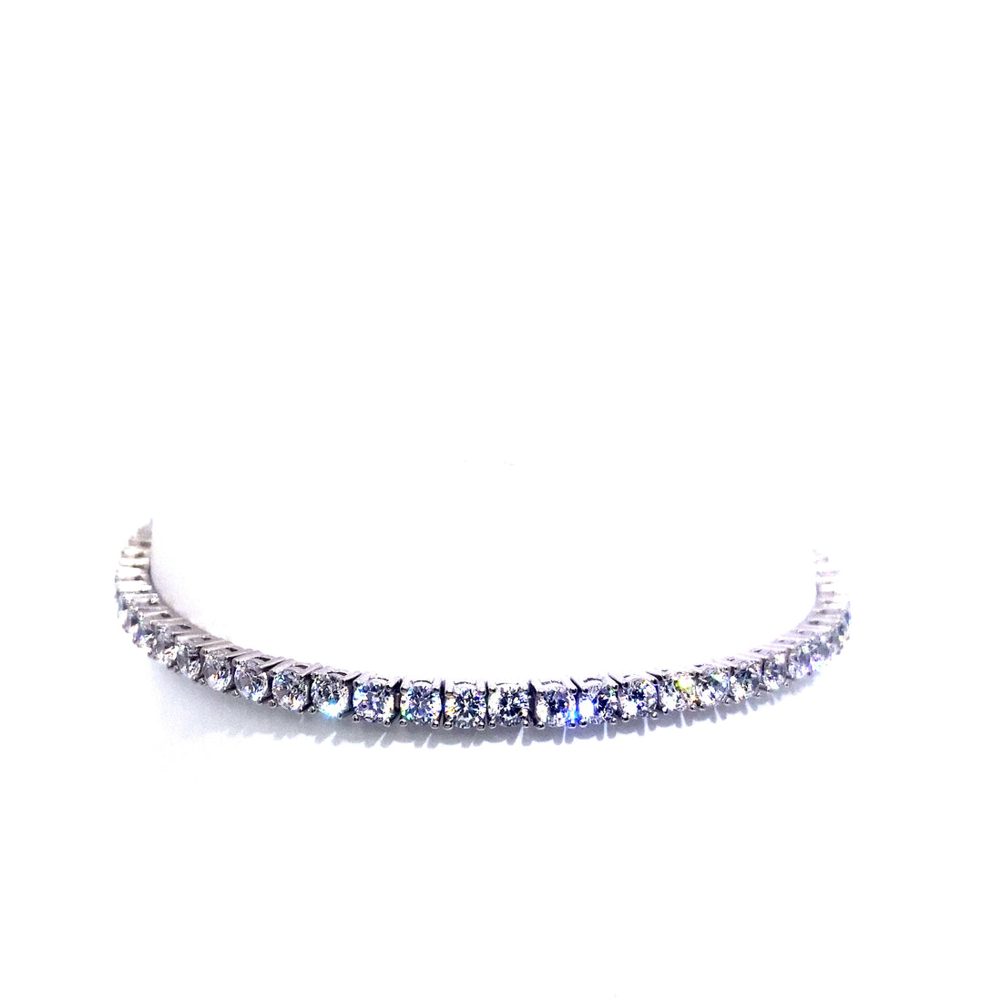 7.5 Inches 3 mm Tennis Bracelet SI 1 (Silver Rhodium)