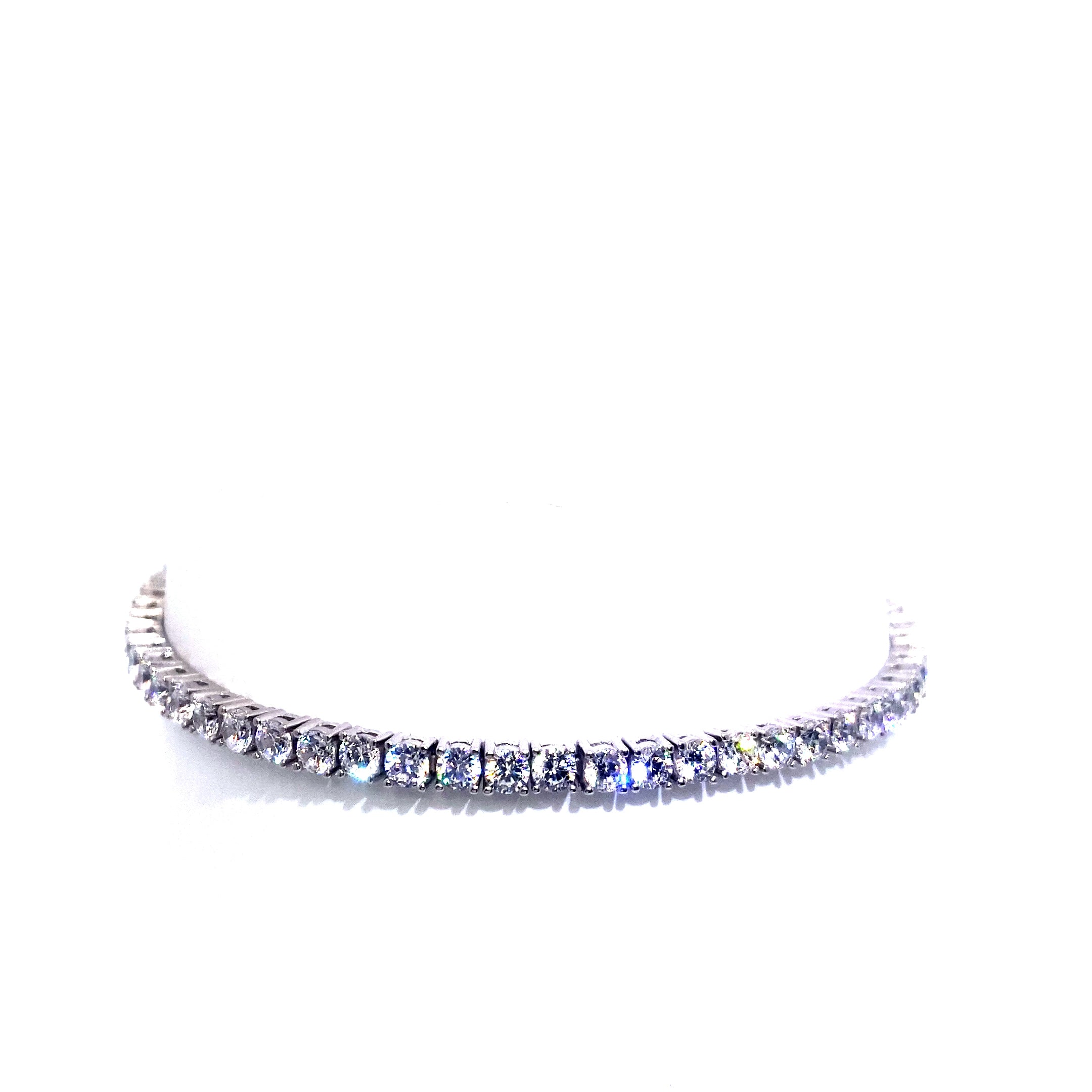7.5 Inches 3 mm Tennis Bracelet SI 1 (Silver Rhodium)