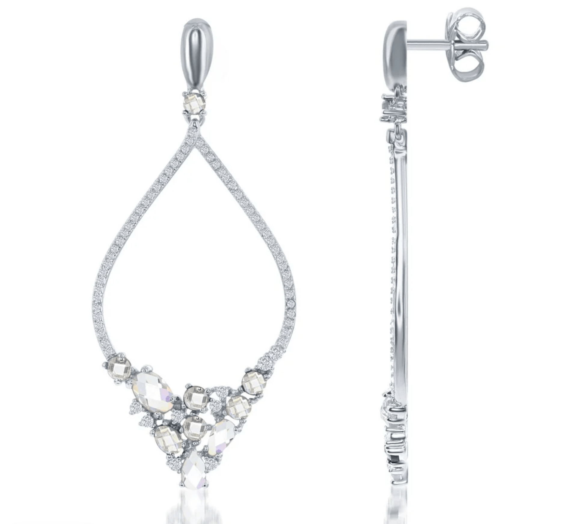 Silver Marquise CZ Earrings