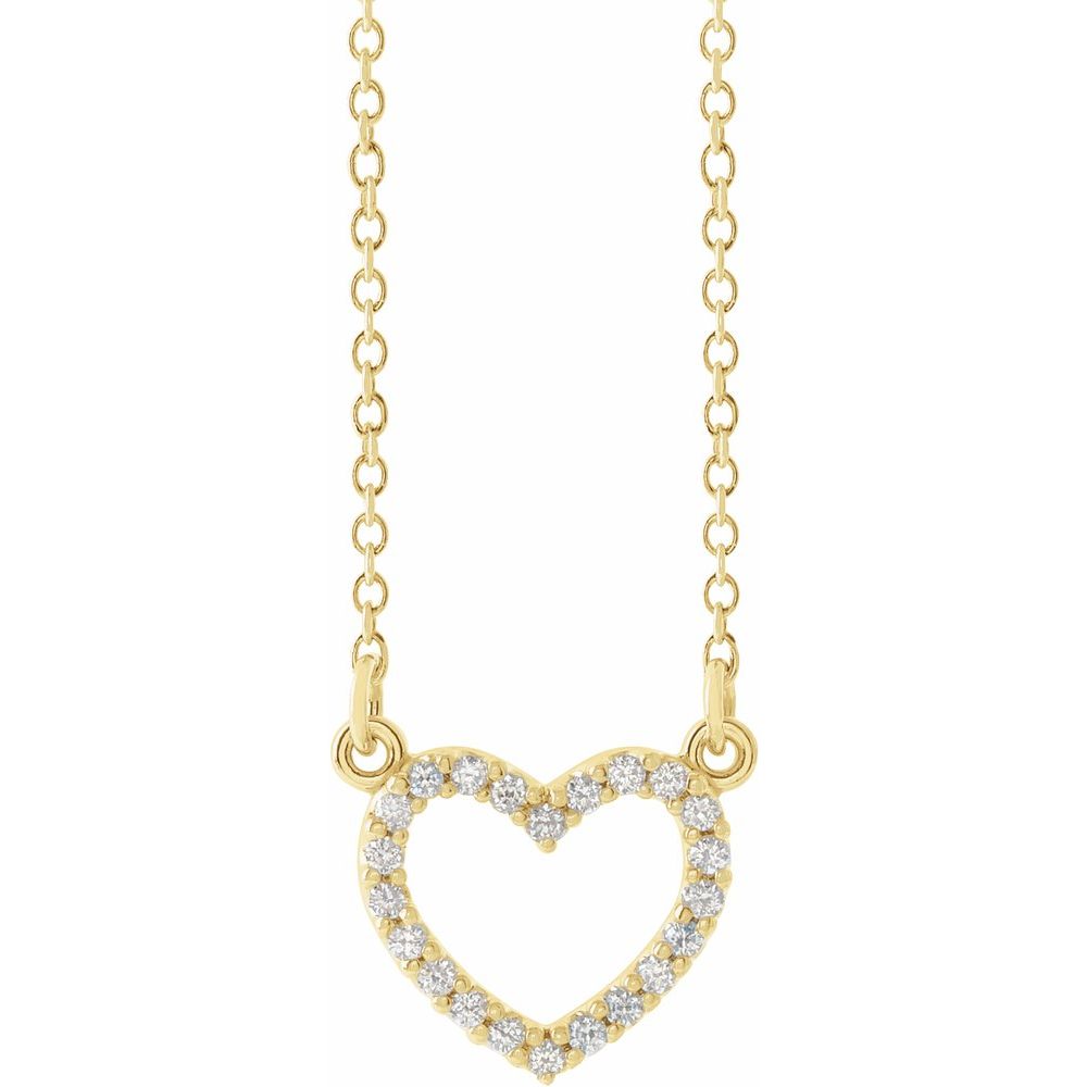14K 0.08 CTW Natural Diamond Petite Heart 16″ Necklace