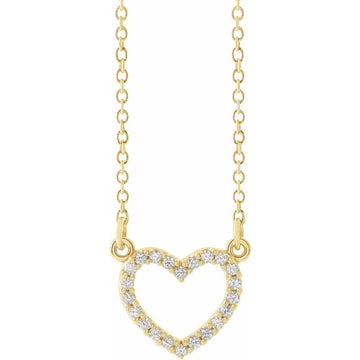 14K 0.08 CTW Natural Diamond Petite Heart 16″ Necklace
