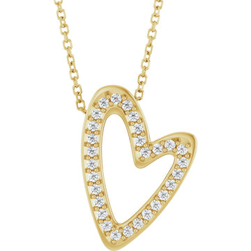 14K 0.2 CTW Natural Diamond Heart 18″ Necklace