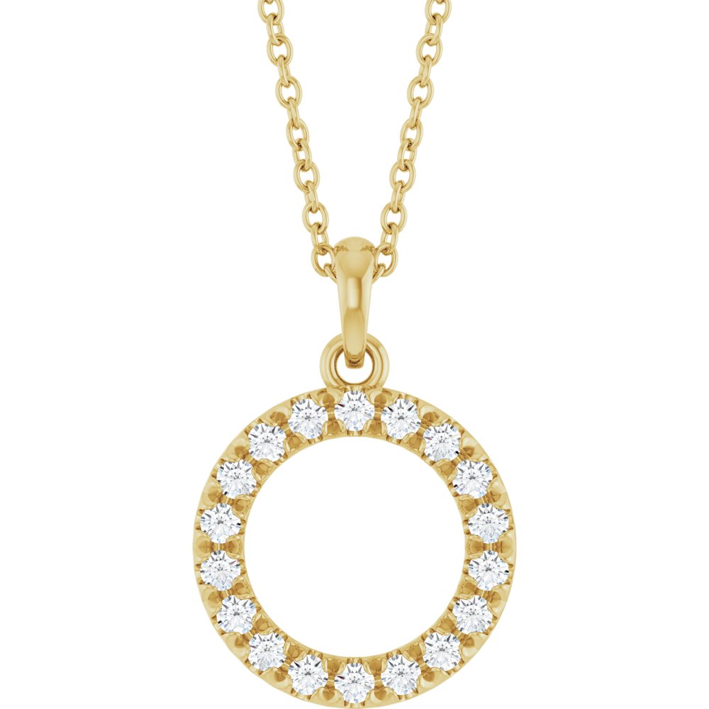 14K 0.25 CTW Natural Diamond Circle 16-18″ Necklace