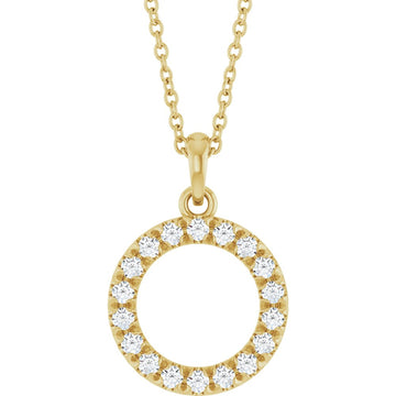 14K 0.25 CTW Natural Diamond Circle 16-18″ Necklace