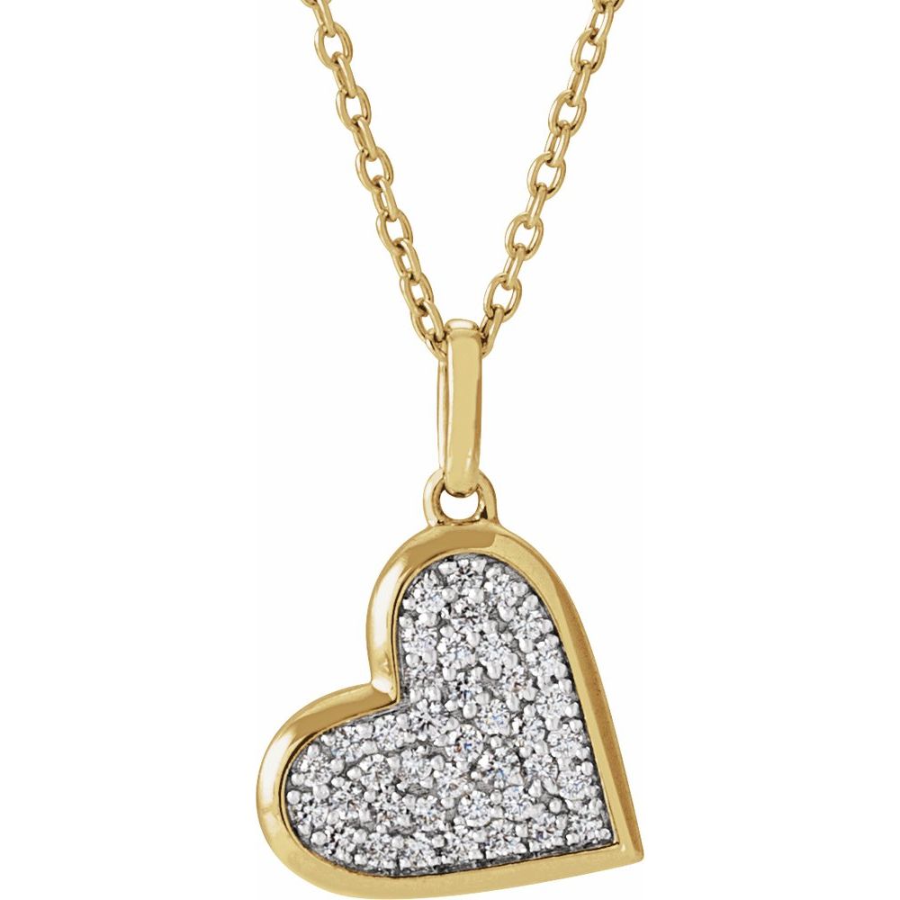 14K 0.25 CTW Natural Diamond Heart 18″ Necklace
