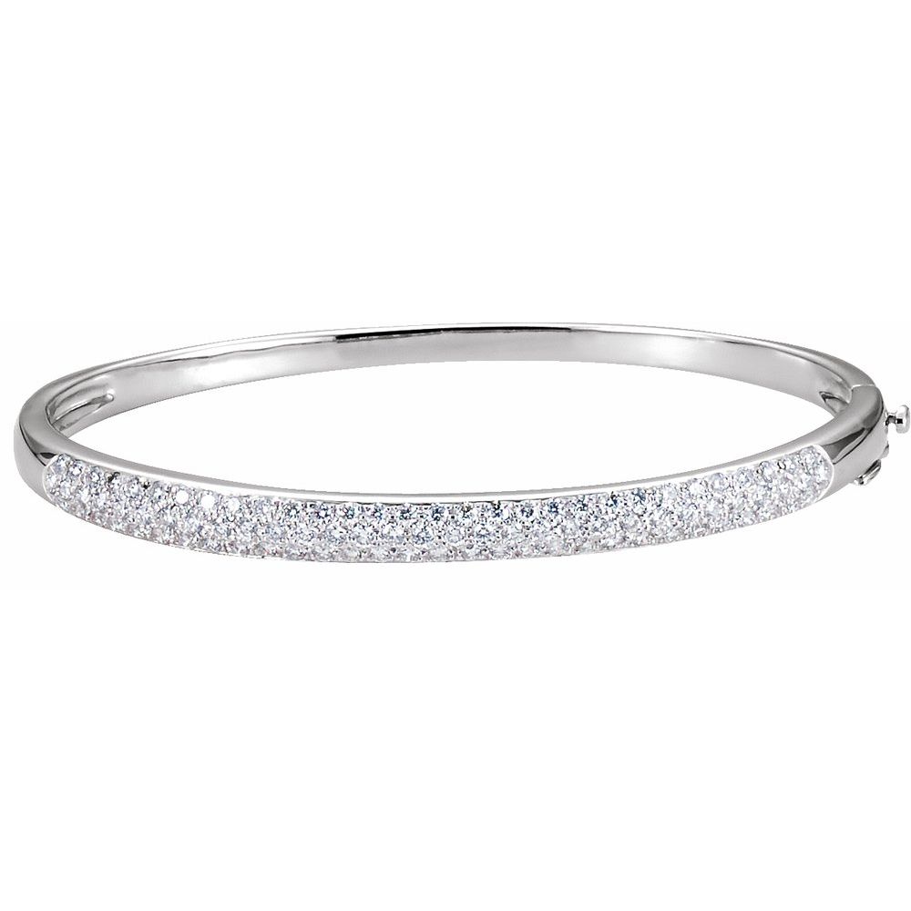 14K 1.5 CTW Natural Diamond Bangle 6″ Bracelet