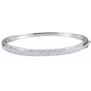 14K 1.5 CTW Natural Diamond Bangle 6″ Bracelet