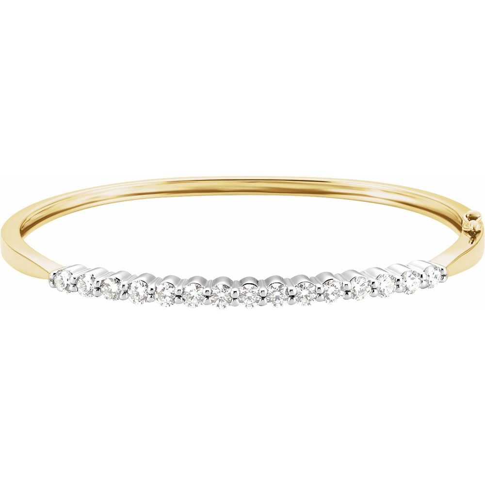 14K 2.125 CTW Natural Diamond Bangle 7″ Bracelet