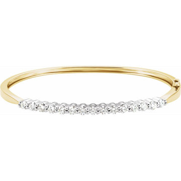14K 2.125 CTW Natural Diamond Bangle 7″ Bracelet