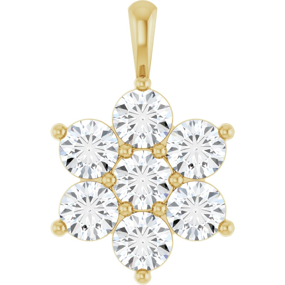 14K 2.75 CTW Natural Diamond Cluster Pendant