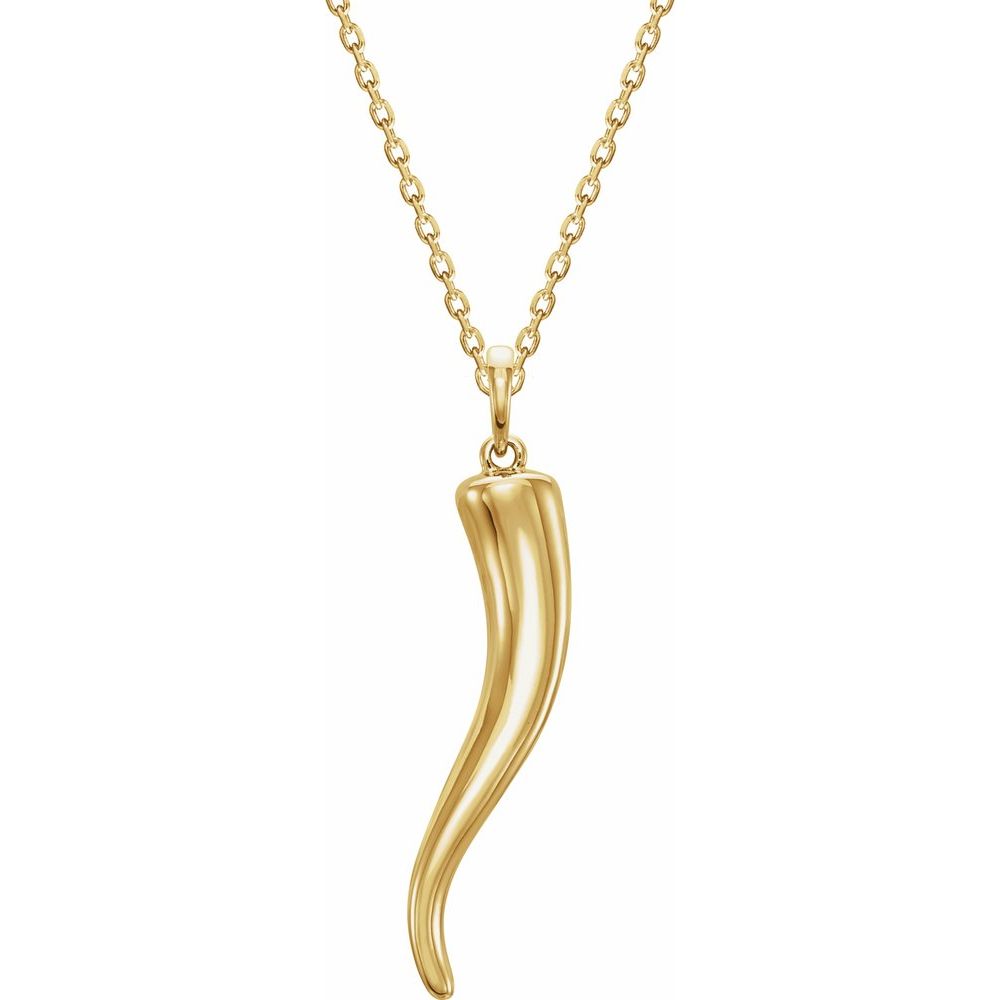 14K Italian Horn 16-18″ Necklace