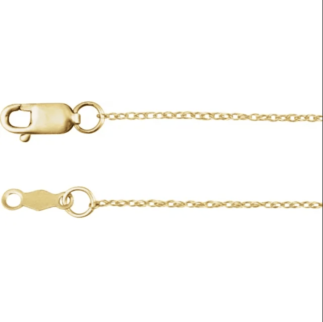 14K Yellow .75 mm Rope 18″ Chain