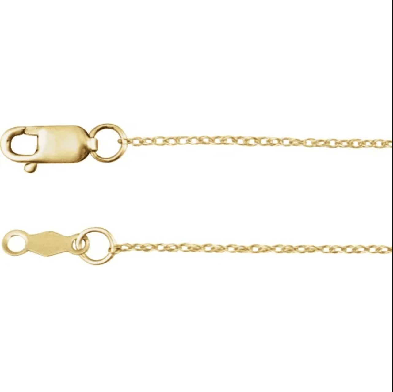 14K Yellow .75 mm Rope 18″ Chain
