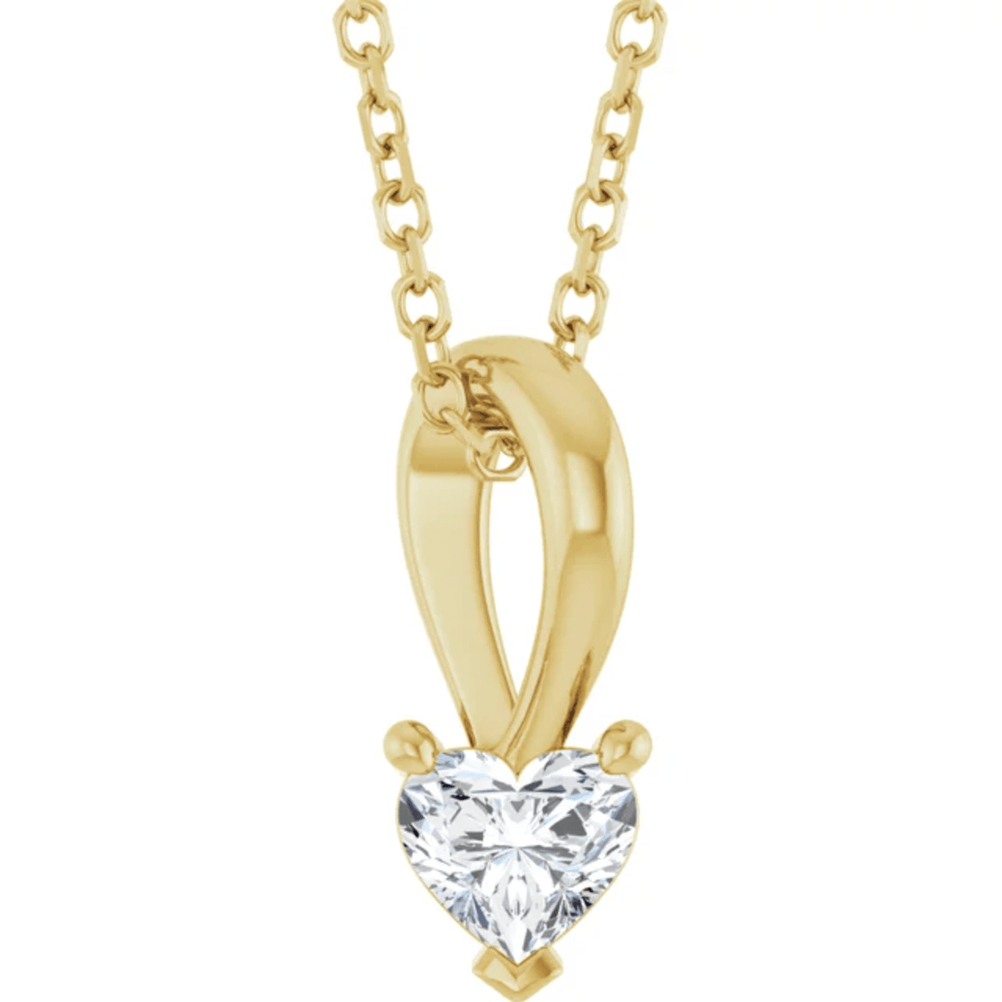 14K 0.25 CT Natural Diamond Heart 18″ Necklace
