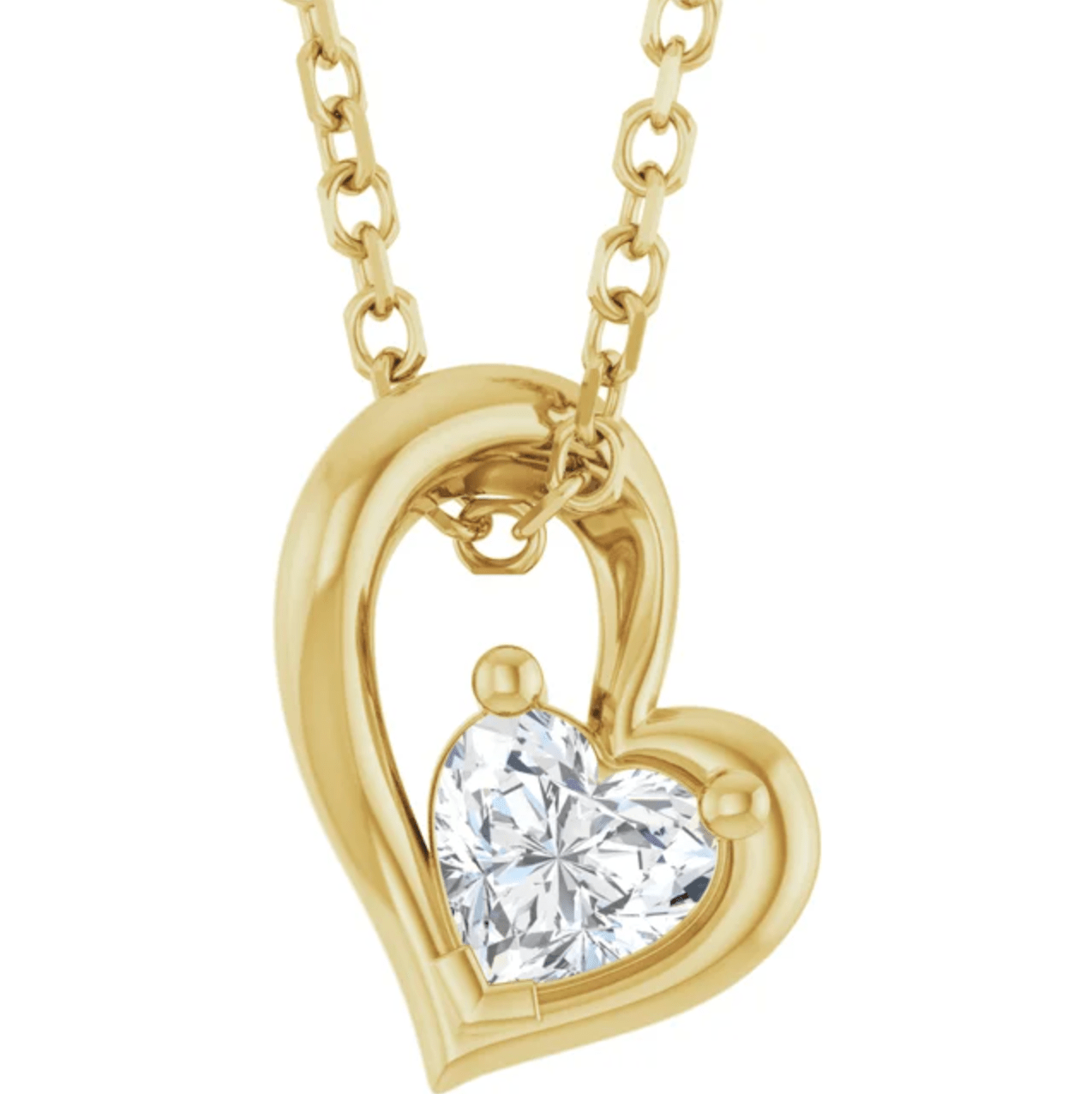 14K 0.2 CT Natural Diamond Freeform 18″ Necklace
