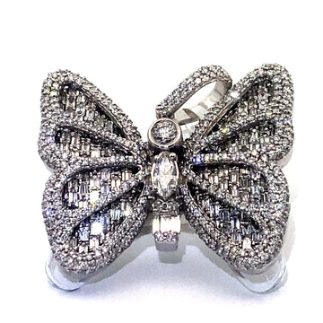 14K Medium Emerald Butterfly Pendant