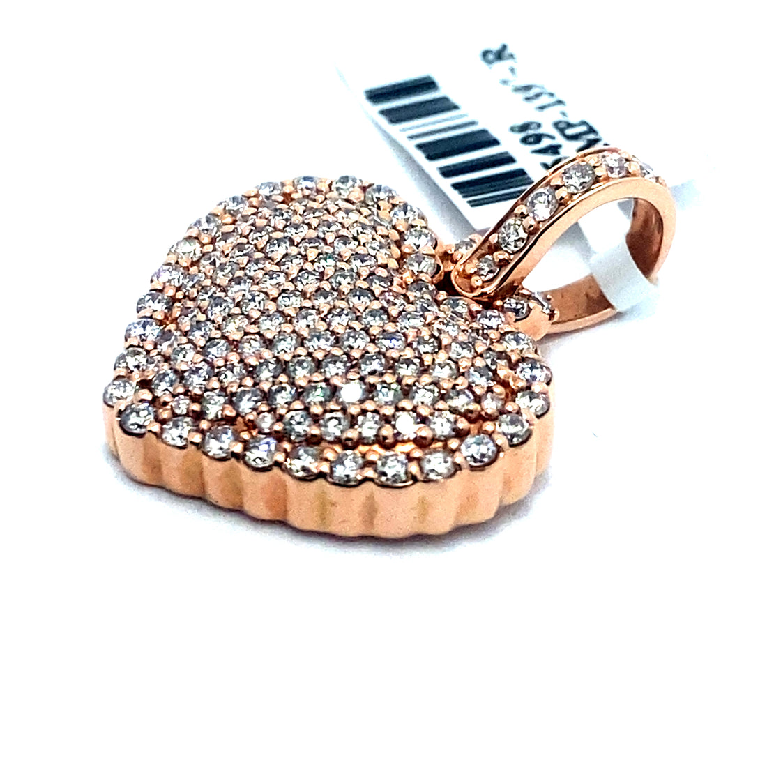 14K Medium Rose Gold Heart Pendant