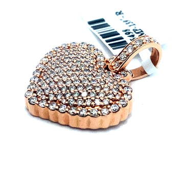 14K Medium Rose Gold Heart Pendant