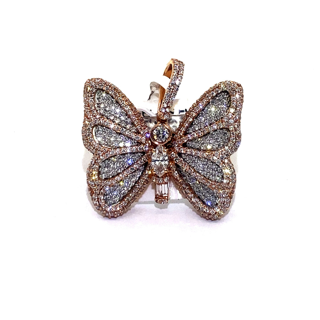 14K Small 2-Tone Butterfly Pendant
