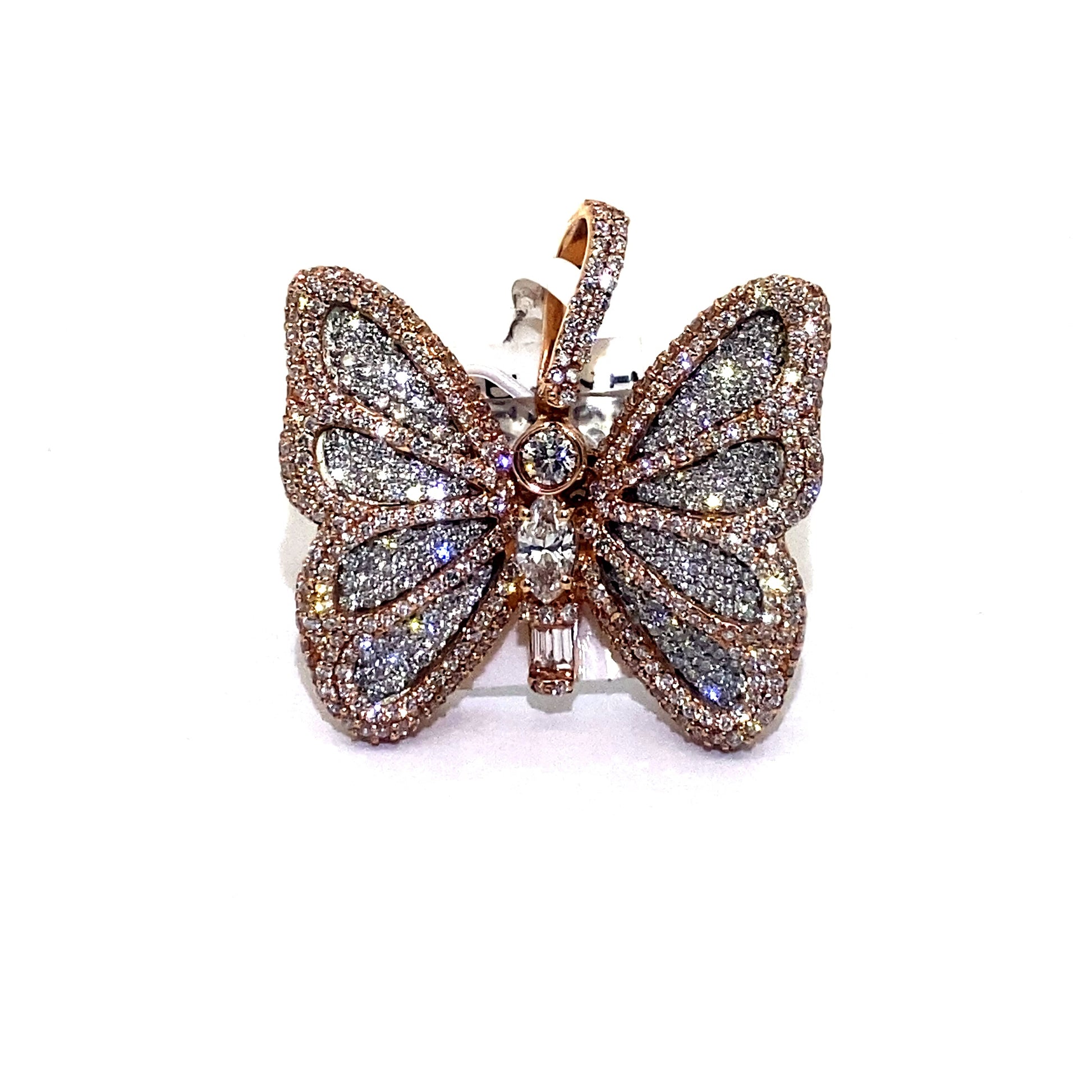 14K Small 2-Tone Butterfly Pendant