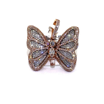 14K Small 2-Tone Butterfly Pendant