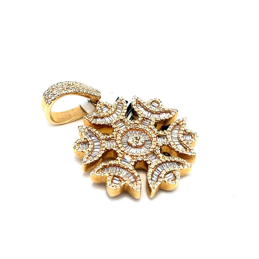 14K Women’s Diamond Snowflake Pendant YG