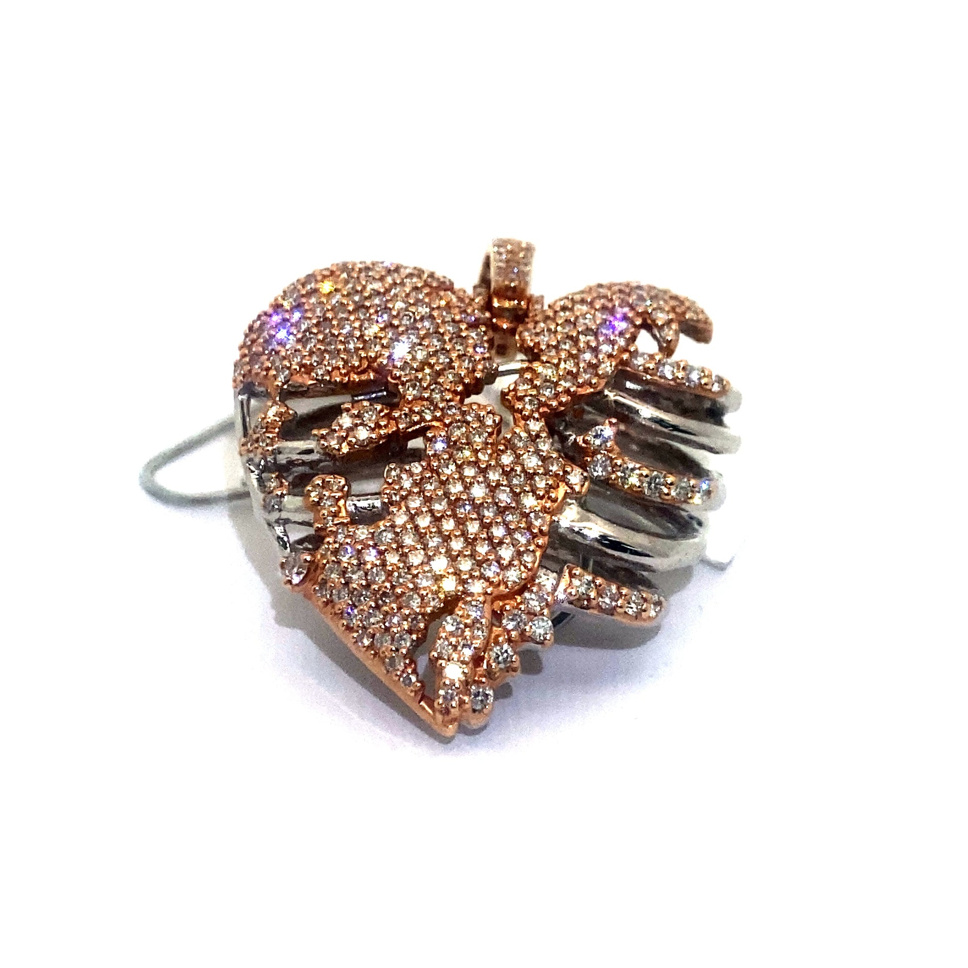 Skeleton Heart Pendant (2-Tone)