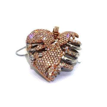 Skeleton Heart Pendant (2-Tone)